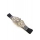 Ceinture élastique noir et maxi boucle bijou