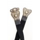 Ceinture élastique noir et maxi boucle bijou