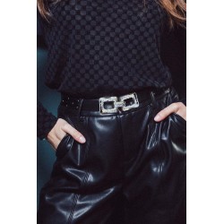Ceinture en simili cuir noir