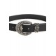 Ceinture simili cuir noir et boucle métal