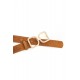 Ceinture en suédine camel à double boucle
