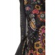 Chèche orné de sequins imprimé noir multicolore