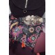 Chèche orné de sequins imprimé noir multicolore