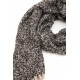 Echarpe 2 en 1 en tweed noir lurex