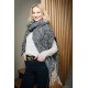Echarpe 2 en 1 en tweed noir lurex