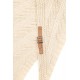 Triangle en maille beige et lien similicuir