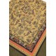 Grand chèche imprimé floral kaki et ocre
