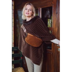 Sac banane matière peluche coloris chocolat