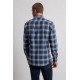 Chemise tartan coupe regular à carreaux bleu