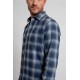 Chemise tartan coupe regular à carreaux bleu