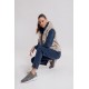Hoodie sans manches en fausse fourrure coloris pearl