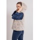 Hoodie sans manches en fausse fourrure coloris pearl