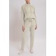 Jogging en maille velours coloris pearl