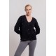 Cardigan noir esprit couture avec boutons bijoux