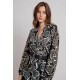 Robe au maxi motif floral imprimé écru et noir