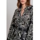 Robe au maxi motif floral imprimé écru et noir