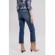 Jean bootcut cropped bleu foncé