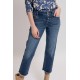 Jean bootcut cropped bleu foncé