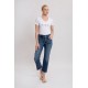 Jean bootcut cropped bleu foncé