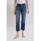 Jean bootcut cropped bleu foncé