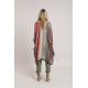 Poncho tie and dye kaki et rose