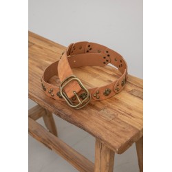 Beige belt with jewellery details