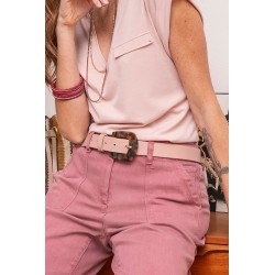 Pink belt with animal buckle