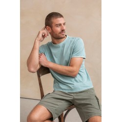 Türkisblaues T-Shirt aus 100% verantwortungsvoller Baumwolle