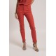 Pantalon slim coloris terracotta