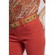 Pantalon slim coloris terracotta