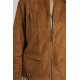 Blouson cognac effet peau de pêche