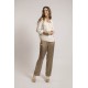 Pantalon fluide satiné beige