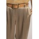 Pantalon fluide satiné beige