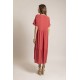 Robe longue fluide coloris framboise