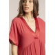 Robe longue fluide coloris framboise