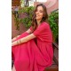 Robe longue fluide coloris framboise