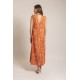 Robe longue imprimé ton sur ton orange