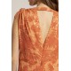 Robe longue imprimé ton sur ton orange