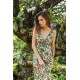 Robe longue imprimé  tropical multicolore