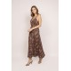 Robe longue infroissable imprimé jungle multicolore