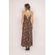 Robe longue infroissable imprimé jungle multicolore