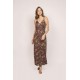 Robe longue infroissable imprimé jungle multicolore