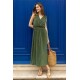 Robe plissée infroissable coloris vert