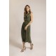 Robe plissée infroissable coloris vert