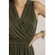 Robe plissée infroissable coloris vert