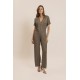 Combipantalon coloris violet et olive