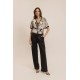 Black metallic effect trousers