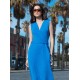 Robe longue bleue