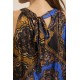 Top mit Halfterausschnitt in Blau und Bronze