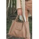 Sac cabas simili cuir beige